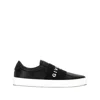 Givenchy Calfskin Leather Sneakers With Printed Logo And Contrasting Sole In Black