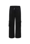 Givenchy Black Trousers For Girl With Logo In Black