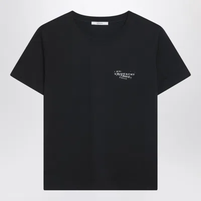 GIVENCHY GIVENCHY BLACK T-SHIRT WITH GIVENCHY STAMP PRINT