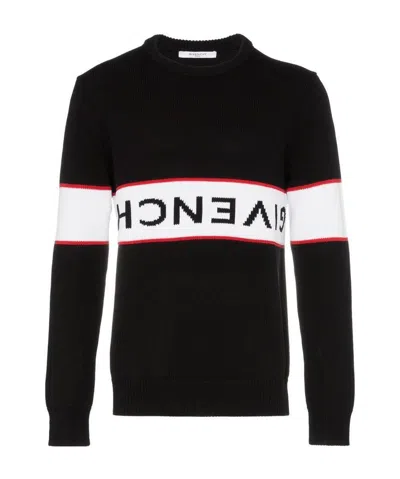Givenchy Black Upside Down Logo Cotton Sweater In Multi