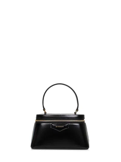 Givenchy Vanity Antigona Leather Handbag With Lettering Logo On The Front In Black
