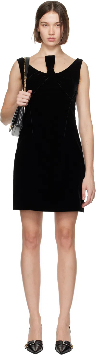 Givenchy Bow-detail Velvet Mini Dress In Black