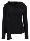 Givenchy Viscose Blend Blouse With Adjustable Sash In Black