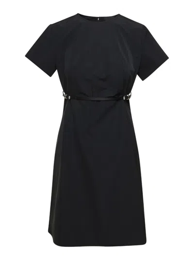 GIVENCHY BLACK VOYOU COTTON BLEND MINI DRESS