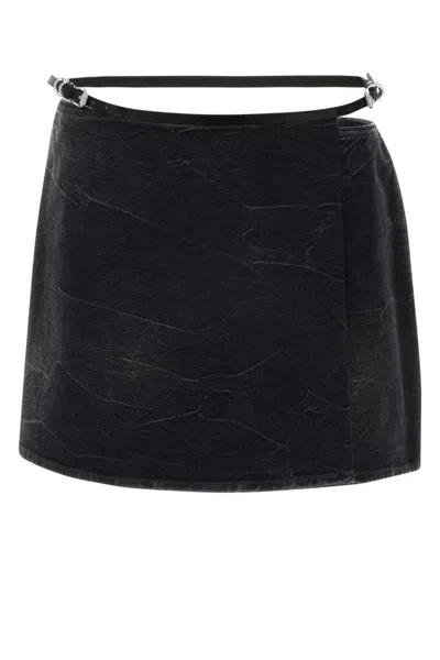 Givenchy Black Voyou Denim Mini Skirt