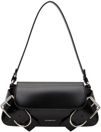 Givenchy Black Voyou Flap Shoulder Bag In 001-black