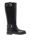Givenchy Voyou Leather Buckle Tall Moto Boots In Black