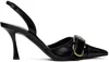 Givenchy Voyou 45mm Slingback Sandals In 001-black