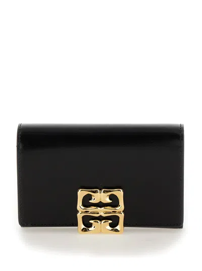 Givenchy Black Wallet With 4g Logo Plaque On The Front And Logo Lettering On The Rear In Leather Wom In Multicolor