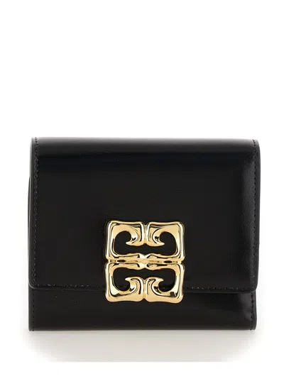 Givenchy Black Wallet With 4g Logo Plaque On The Front And Logo Lettering On The Rear In Leather Wom In Multicolor