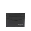 Givenchy Black Card Holder With V Detail And Logo Lettering On The Front In Leather Man In Black
