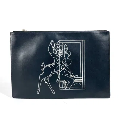 Pre-owned Givenchy Black White Leather Clutch Bag () In Black, White