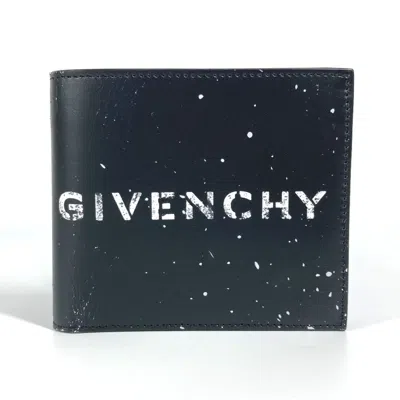 Pre-owned Givenchy Black White Leather Wallet (bi-fold) () In Black, White