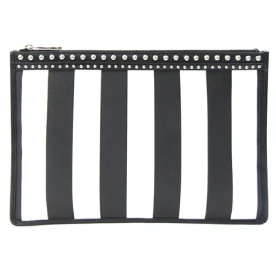 Pre-owned Givenchy Black White Pvc Leather Clutch Bag () In Multi