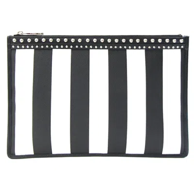 Pre-owned Givenchy Black White Pvc Leather Clutch Bag () In Black, White