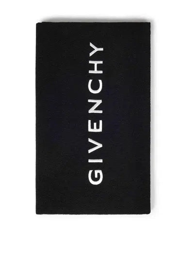 Givenchy Black Wool And Cashmere Knit Scarf