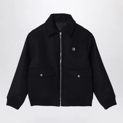 GIVENCHY BLACK WOOL AND CASHMERE ZIPPED JACKET
