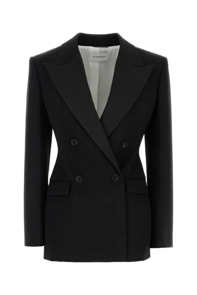 Givenchy Jacket In Wool With Satin Collar In Black