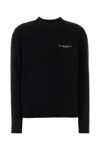 Givenchy Ribbed Cuff And Hem Wool Blend Pullover In Black