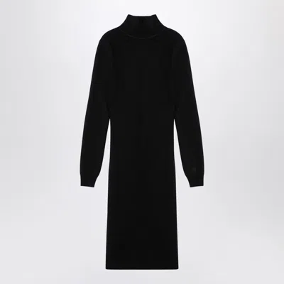 GIVENCHY BLACK WOOL-BLEND TURTLENECK DRESS
