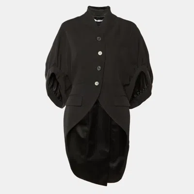 Pre-owned Givenchy Black Wool Button Front Asymmetric Hem Jacket M