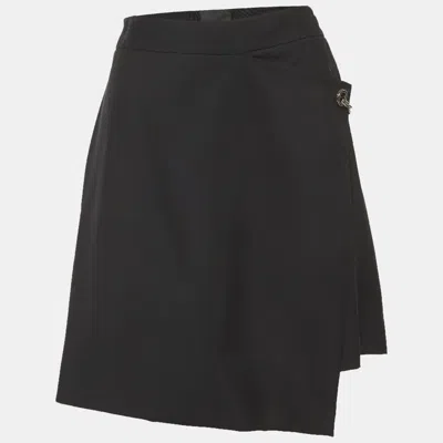 Pre-owned Givenchy Black Wool Chain Detail Mini Skirt L