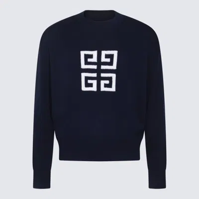 Givenchy Black Wool Knitwear In Blue