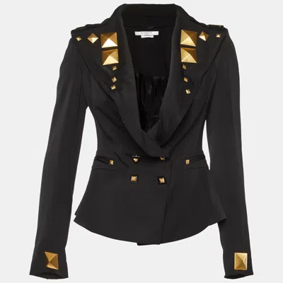 Pre-owned Givenchy Black Wool Metal Detail Blazer S