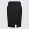 Shop Givenchy Black Wool Midi Skirt