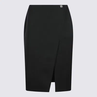 Givenchy Black Wool Midi Skirt