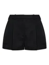 Givenchy Black Wool Pleated Shorts In Black