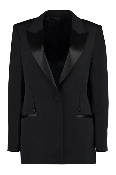 GIVENCHY BLACK WOOL SINGLE-BREASTED BLAZER FOR WOMEN