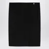 Givenchy Black Wool Skirt With Metal Button 4g