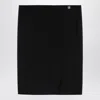 Givenchy Black Wool Skirt With Metal Button 4g