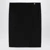 Givenchy Black Wool Skirt With Metal Button 4g In Black