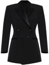 Givenchy Double-breasted Silk-blend Satin-trimmed Wool-twill Blazer
