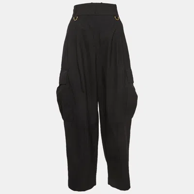 Pre-owned Givenchy Black Wool Tapered Cargo Trousers M