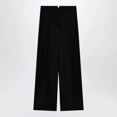 Givenchy Black Wool Wide Trousers Women