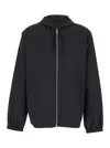 Givenchy Black Zip-up Hoodie With Logo Detail In Wool Man In Multicolor