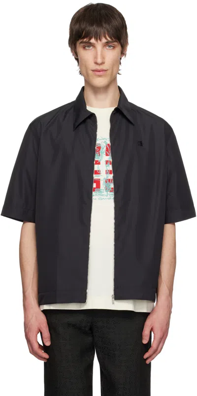 GIVENCHY BLACK ZIPPED 4G SHIRT