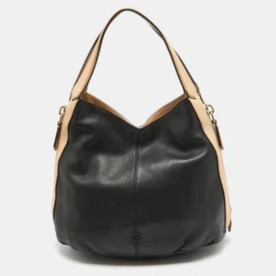 Pre-owned Givenchy Black/beige Leather Side Zip Shoulder Bag