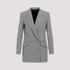 Givenchy Black And White Double Breast Wool Jacket In Blackwhite