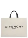 Givenchy Women Ivory Canvas Medium G Shopping Bag In Blackwhite