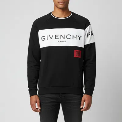 Pre-owned Givenchy Black/white Logo Embroidered Cotton Crewneck Sweatshirt Xl