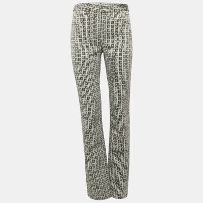Pre-owned Givenchy Black/white Logo Jacquard Jeans M Waist 28"