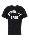 Givenchy Men Black Crewneck T-shirt With Maxi Logo Lettering On The Front In Cotton Man In Blackwhite