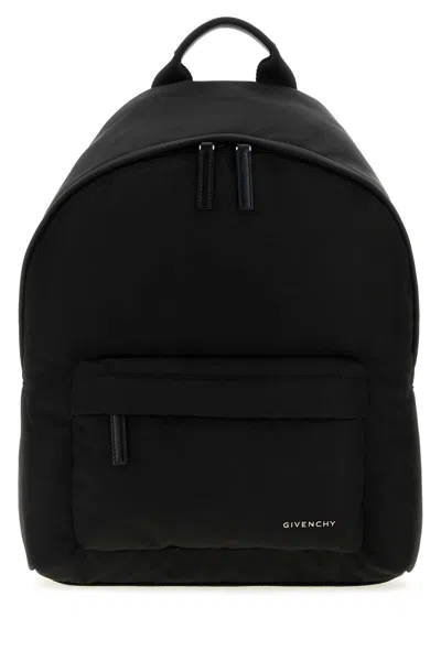 Givenchy Blak Canvas Backpack In Black