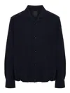Givenchy Camp Collar Wool Blend Shirt In Blue