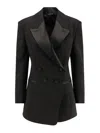Givenchy Double-breasted Silk-blend Satin-trimmed Wool-twill Blazer