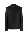 Givenchy Wool Blazer With All-over Logo Print In Black